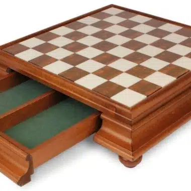 Großes Orientalisches Schachspiel Schwarz und Weiß - Toskanisches Schachbrett aus Holz und Alabaster mit Schublade & Figuren aus Holz und massivem Messing – Bild 8