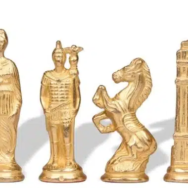 Schachspiel Römer gegen Barbaren und Schachbrett aus Kunstleder mit alter Weltkarte – Bild 5