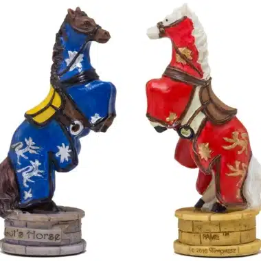 Schachspiel König-Arthur-Figuren mit Schachbrett aus Kunstleder mit Stauraum – Bild 8
