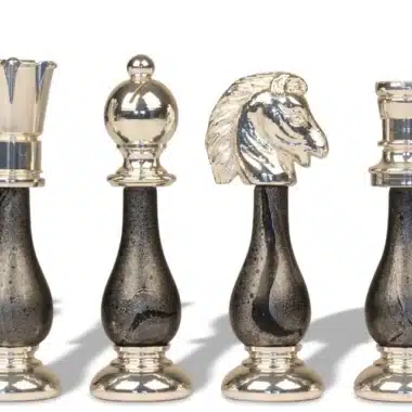 Luxus-Schachspiel aus massivem Messing, gold- und silberplattiert, mit lackiertem Holz und Schachbrett aus Bergahorn – König 10 cm – Bild 4