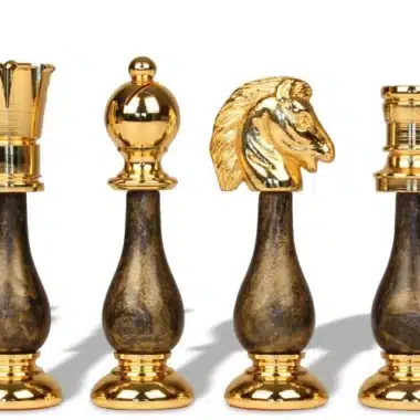 Luxus-Schachspiel aus massivem Messing, gold- und silberplattiert, mit lackiertem Holz und Schachbrett aus Bergahorn – König 10 cm – Bild 5