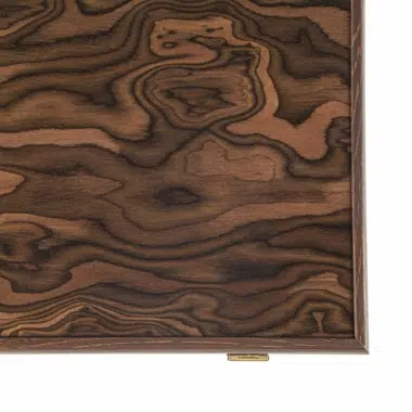Pokerset - Holzkasten aus dunklem Walnussholz mit kalifornischem Wurzelholzfurnier auf dem Deckel – Bild 6