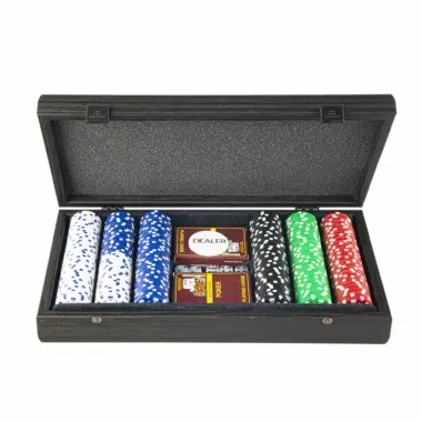 Poker-Set 300 Chips - Box aus schwarzem Holz