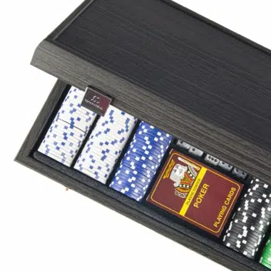 Poker-Set 300 Chips - Box aus schwarzem Holz – Bild 4