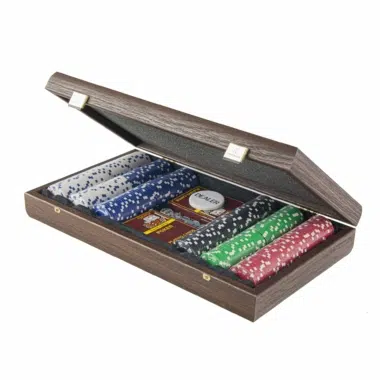 Pokerset - Koffer aus dunklem Walnussholz – Bild 3