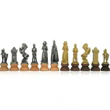 Mary Stuart Schachspiel - Schachbrett, Dame und Backgammon aus Kunstleder mit Aufbewahrungsfach & Schachspiel aus Metall und Holz – Bild 5