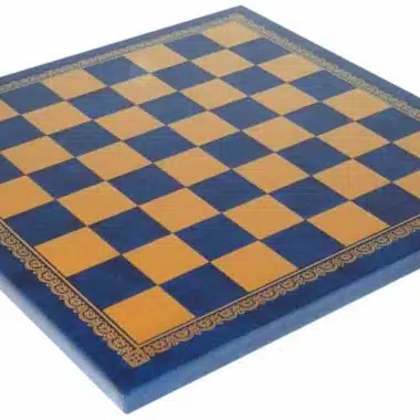 Schachspiel Arabisch Byzantinische Kriege aus Harz und Schachbrett aus Kunstleder in Gold und Blau – Bild 9