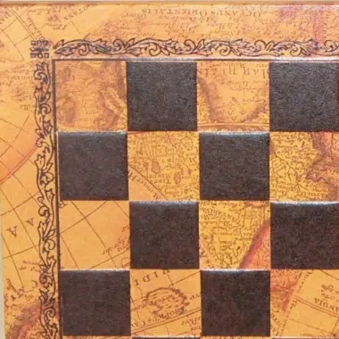 Schachspiel Camelot - Schachbrett aus Kunstleder & Schachspiel aus Harz – Bild 7