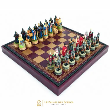 Schachspiel Mongoleninvasion der Kiewer Rus auf Schachbrett aus Kunstleder