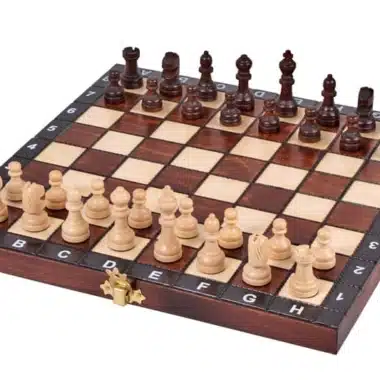 Schachspiel Studenten aus Holz mit Aufbewahrung
