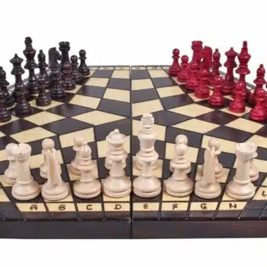 Drei-Spieler Schachspiel aus Holz – Bild 3