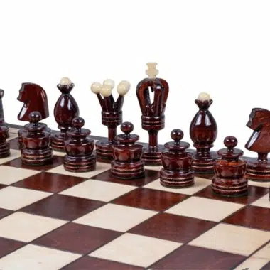 Klappbares Schachbrett und Schachfiguren aus Holz – Bild 3