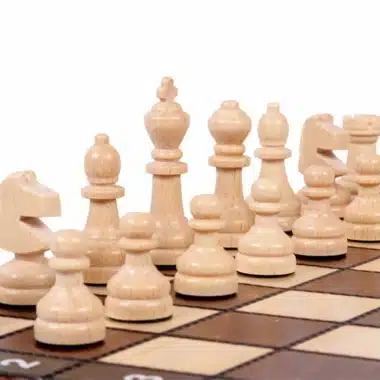 Schachspiel Studenten aus Holz mit Aufbewahrung – Bild 4