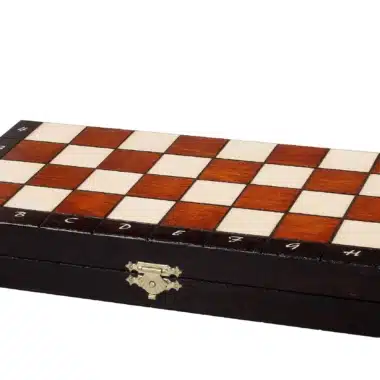 Kleines Magnetisches Schachspiel aus Holz mit Aufbewahrung – Bild 9