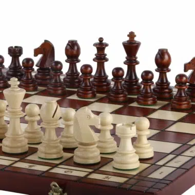 Großes Klapp-Schachspiel aus Holz mit Aufbewahrung – Bild 5