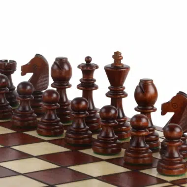 Großes Klapp-Schachspiel aus Holz mit Aufbewahrung – Bild 3