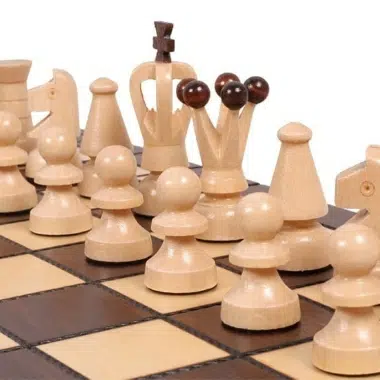 Faltbares Schach- und Dame-Spiel aus Holz – Bild 4