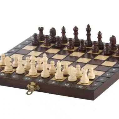 Kleines Reise-Schachspiel aus Holz