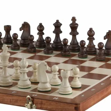 Klappbares Schachbrett aus Holz und Staunton Schachfiguren aus Holz mit Aufbewahrung – Bild 5
