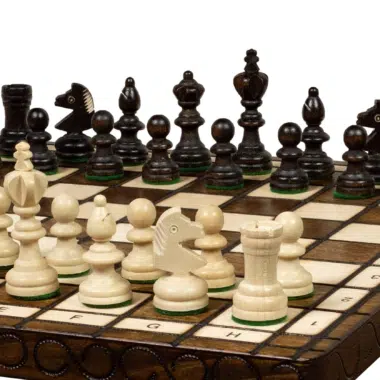 Klappbares Schachspiel aus Holz mit Aufbewahrung – Bild 5