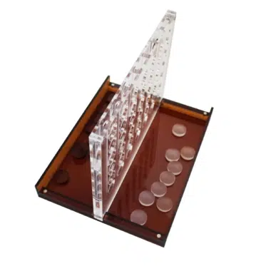 Originales Gesellschaftsspiel Vier Gewinnt aus orangefarbenem Plexiglas – Bild 4