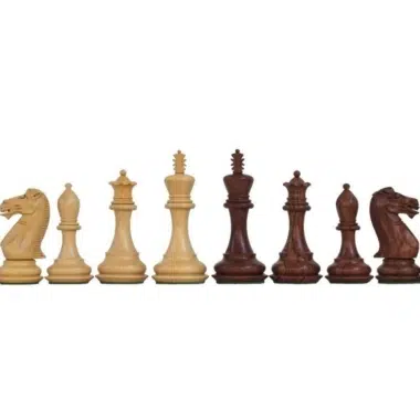 Schachfiguren aus Rosenholz Staunton und Schachbrett aus Nussbaum und Ahorn – Bild 3