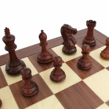 Schachfiguren aus Rosenholz Staunton und Schachbrett aus Nussbaum und Ahorn – Bild 2