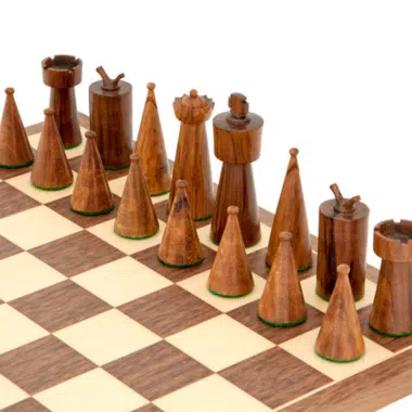 Schachspiel Art Deco aus Holz – Bild 3