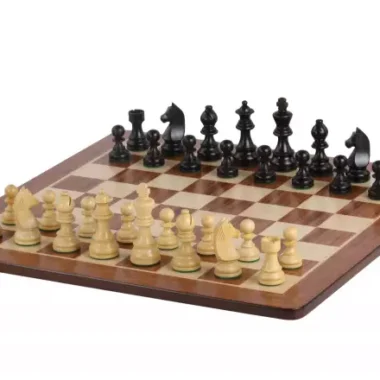 Ensemble de Pieces Echecs en Bois de Buis et Echiquier en Bois d'Érable et Padouk
