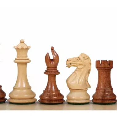 Pièces d'Échecs Style Anglais en Bois de Buis et Acacia