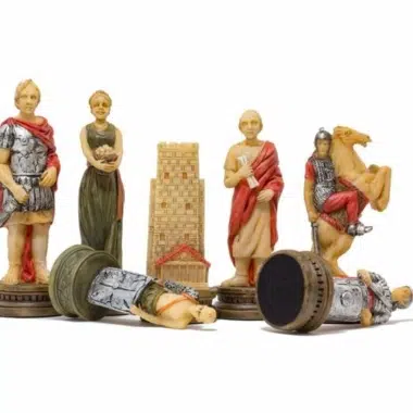 Schachspiel-Set Römer VS Gladiatoren und Schachbrett aus Ahornholz – Bild 3