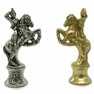 Schachspiel-Set Napoleon und Schachbrett aus Kunstleder mit Aufbewahrungsfächern – Bild 5