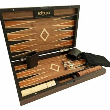 Klappbares Backgammon-Set aus Holz