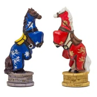 Schachspielset König Artus aus Harz und Schachbrett aus Kunstleder mit Aufbewahrungsfächern – Bild 6