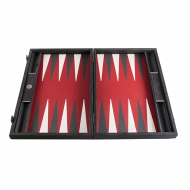 Backgammon aus rotem Kunstleder - Großes Modell 48 x 30 cm – Bild 5
