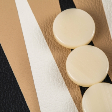 Backgammon-Set aus braunem Kunstleder - 48 x 30 cm – Bild 5