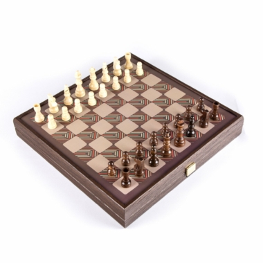 Alternative view of Vintage 4-in-1 Gesellschaftsspiel aus Holz - Schach, Backgammon, Ludo, Schlangen und Leitern