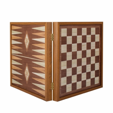 Gesellschaftsspiel 4 in 1 aus Holz - Schach, Backgammon, Ludo und Mensch ärgere dich nicht mit Aufbewahrung – Bild 11
