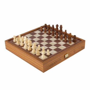 Alternative view of Gesellschaftsspiel 4 in 1 aus Holz - Schach, Backgammon, Ludo und Mensch ärgere dich nicht mit Aufbewahrung