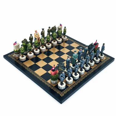 Schachspiel-Set Zweiter Weltkrieg - Roosevelt gegen Hitler