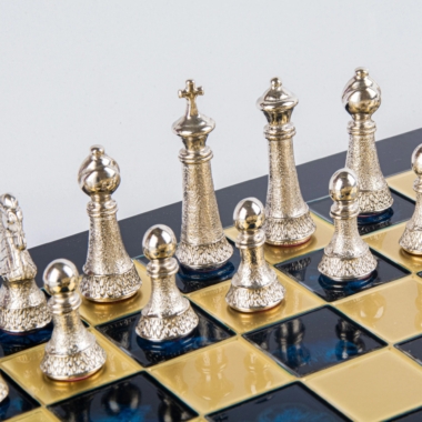 Staunton Schachspielset aus Metall mit Aufbewahrungsbox – Bild 11