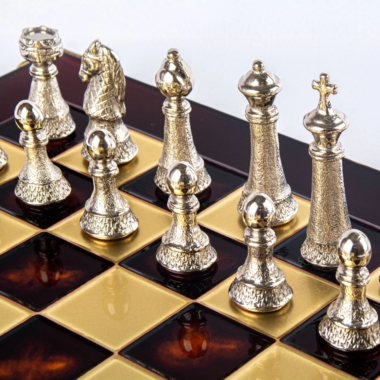 Staunton Schachspielset aus Metall mit Aufbewahrungsbox – Bild 19