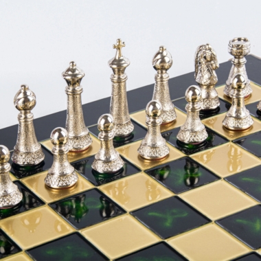 Staunton Schachspielset aus Metall mit Aufbewahrungsbox – Bild 6