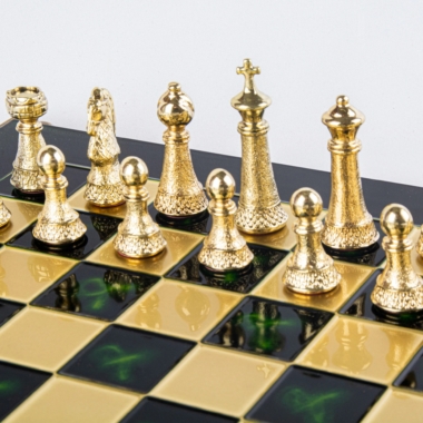 Staunton Schachspielset aus Metall mit Aufbewahrungsbox – Bild 5