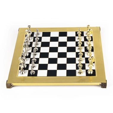 Alternative view of Staunton Schachspiel aus Metall mit Aufbewahrungsbox