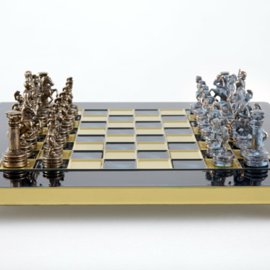 Griechisches und Römisches Schachspiel-Set aus Metall - Schachbrett in 5 Farbvarianten zur Auswahl, mit Laminierter Holzaufbewahrungsbox – Bild 15