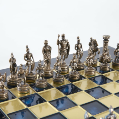 Griechisches und Römisches Schachspiel-Set aus Metall - Schachbrett in 5 Farbvarianten zur Auswahl, mit Laminierter Holzaufbewahrungsbox – Bild 21