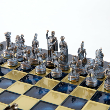 Griechisches und Römisches Schachspiel-Set aus Metall - Schachbrett in 5 Farbvarianten zur Auswahl, mit Laminierter Holzaufbewahrungsbox – Bild 22