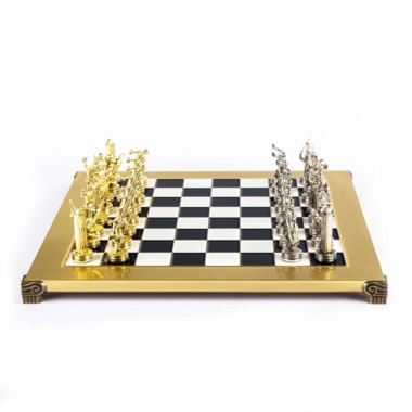 Schachspiel-Set aus Metall Diskuswerfer Gold & Silber - 36 x 36 cm – Bild 24
