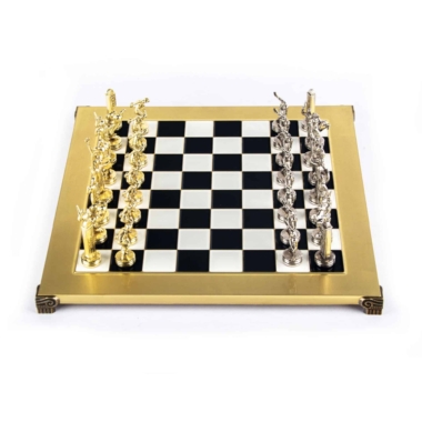 Schachspiel-Set aus Metall Diskuswerfer Gold & Silber - 36 x 36 cm – Bild 25